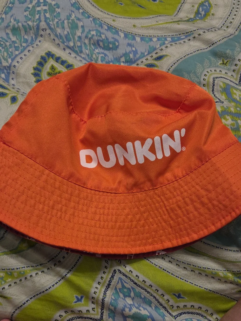 DUNKIN' Orange Logo Bucket Hat Iced Coffee